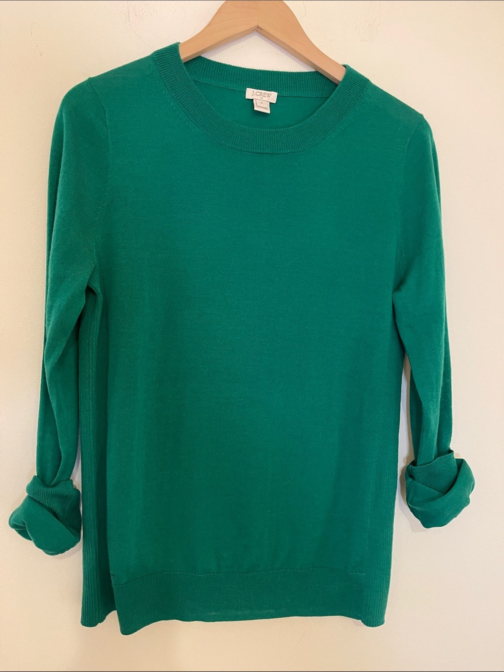 J. Crew Emerald Green Crewneck Sweater Size M
